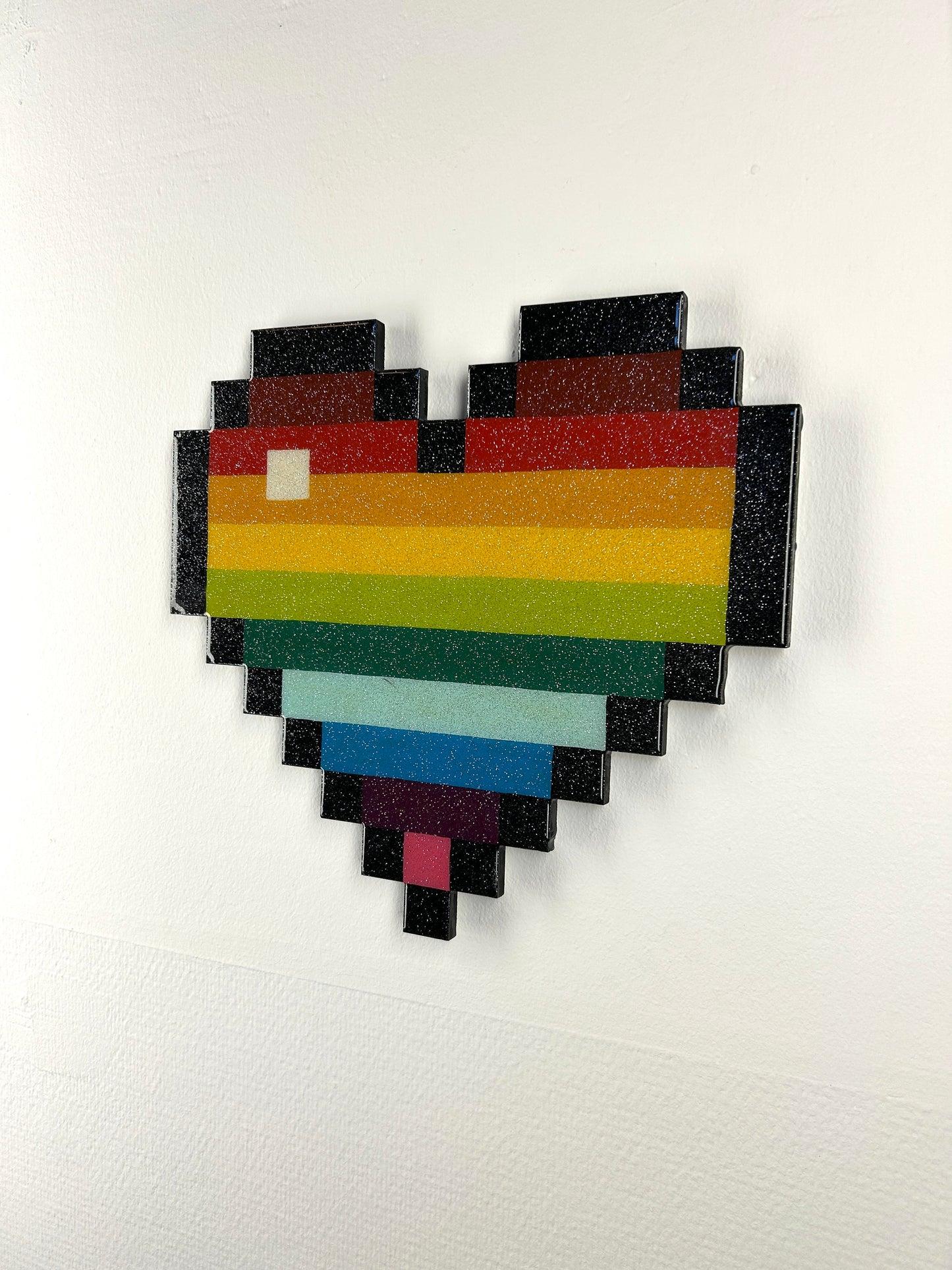 Regenbogen Herz Pixel