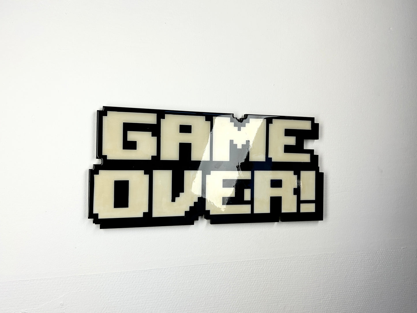 GAME OVER! (groß) Weiß / Unikat - kostenloser Versand / free shipping!