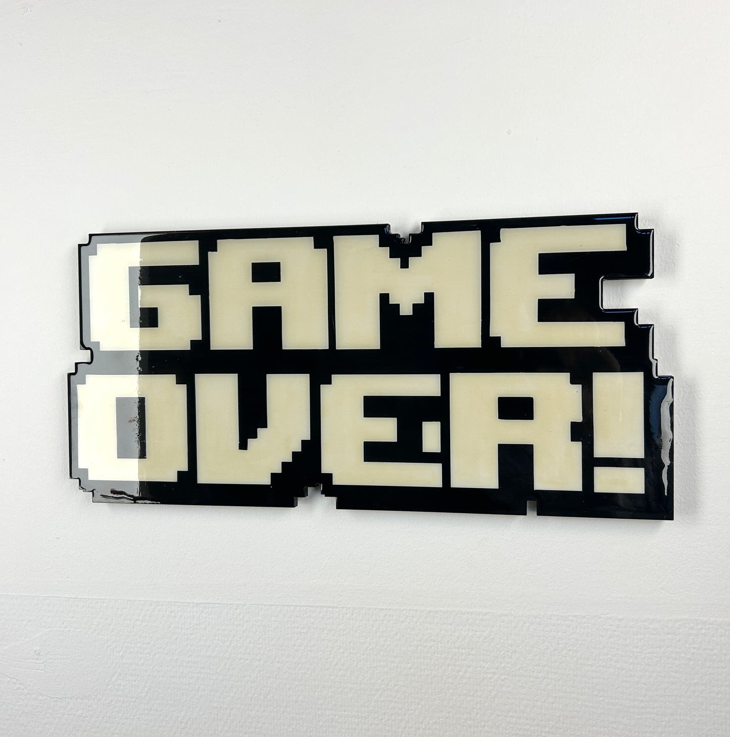 GAME OVER! (groß) Weiß / Unikat - kostenloser Versand / free shipping!