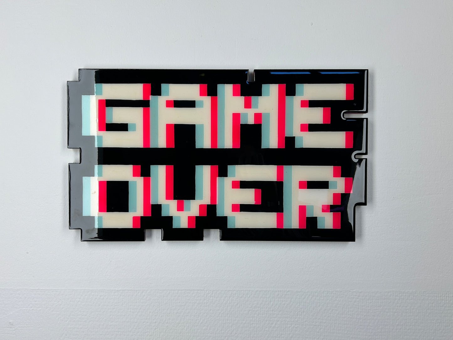 GAME OVER! (groß) multicolor, Glitsch / Unikat - kostenloser Versand / free shipping!